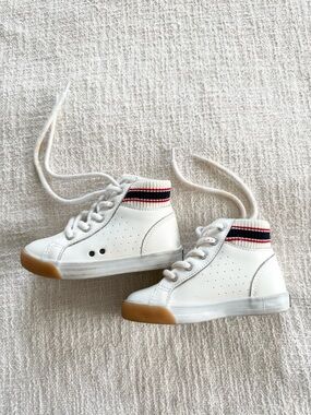 Janie and Jack Size Toddler 8 White High-Top Sneakers